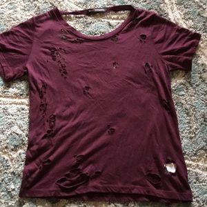 Dark red tee
